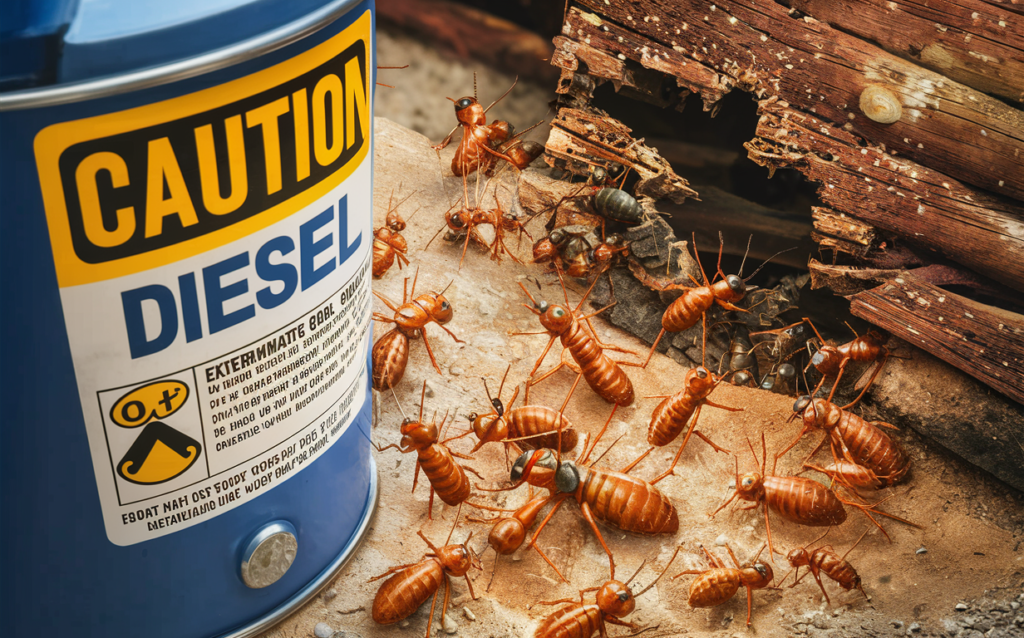 Can diesel kill termites? - Picture of a can of diesel 